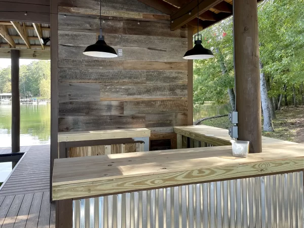 Dockside bar in progress