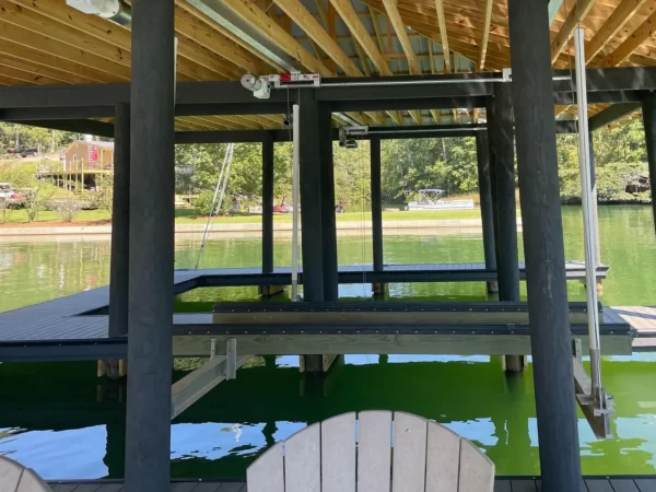 Boat Lifts in Lake Martin Boathouse