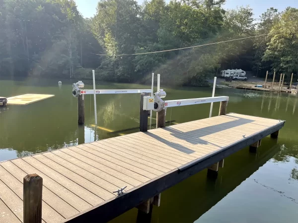 Two Boat Lifts on a Dock