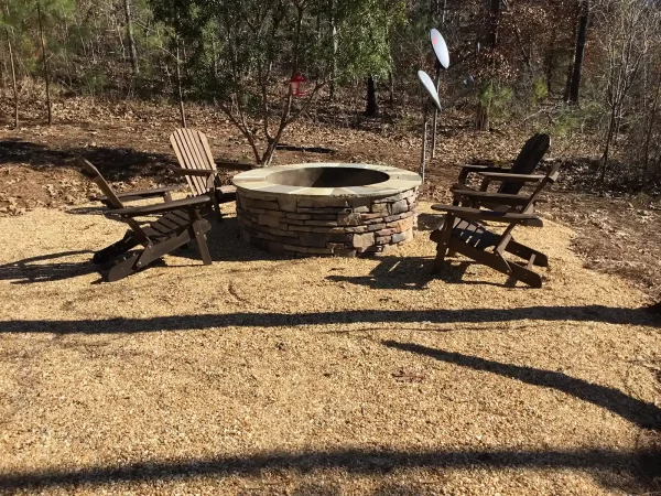 Fire pit on gravel