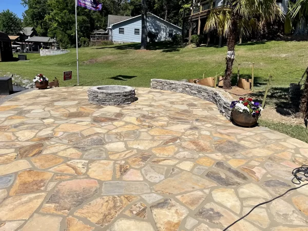 Large patio with fire pit