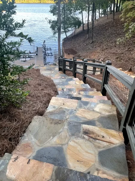 Stone stairs going down to Lake Martin